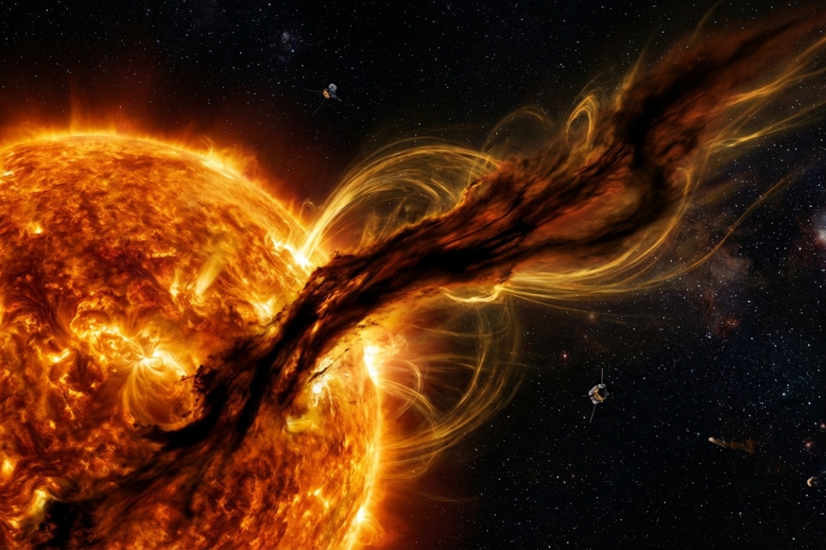 Solen går in i en explosiv fas: en gigantisk solfläck pekar direkt mot jorden och kan föra med sig historiska norrsken