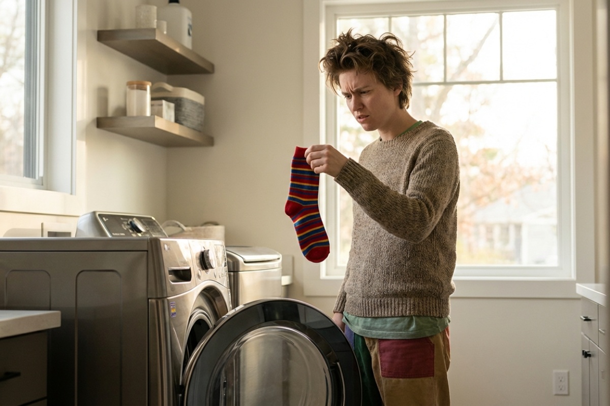 Hur förklarar man att strumpor försvinner i tvättmaskinen?